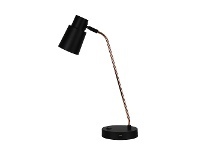 LivingStyles Rik Metak Desk lamp with USB Port, Black / Copper offer