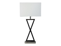 LivingStyles Kizz Metal Base Table Lamp, Chrome offer