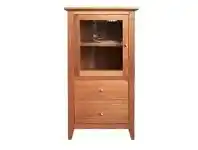 LivingStyles Thirlmere Tasmanian Oak Timber Audio Tower Cabinet, LHO Door offer
