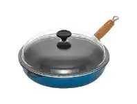 LivingStyles Chasseur Cast Iron Saute Pan with Glass Lid, 28cm, Sky Blue offer