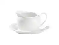 LivingStyles Noritake Arctic White Fine China Gravy Boat with Tray offer