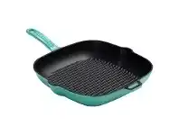 LivingStyles Chasseur Cast Iron Square Grill Pan, 25cm, Duck Egg Blue offer