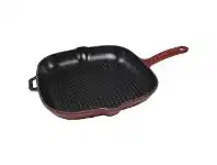 LivingStyles Chasseur Cast Iron Square Grill Pan, 25cm, Bordeaux offer