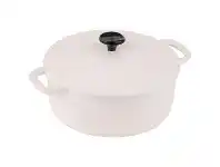 LivingStyles Chasseur Macaron Round Casserole, 24cm, Antique Cream offer