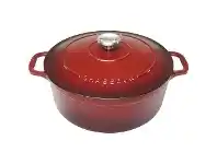 LivingStyles Chasseur Cast Iron Round French Oven, 24cm, Bordeaux offer