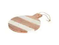 LivingStyles Stresa Marble & Acacia Timber Round Paddle Serving Board offer