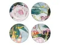 LivingStyles Ecology Bloom 4 Assorted New Bone China Cake Plate Set offer