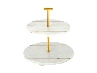 LivingStyles Yorkshire Marble 2 Tier Cake Stand offer