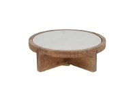 LivingStyles Mira Marble & Mango Wood Footed Serving Board offer