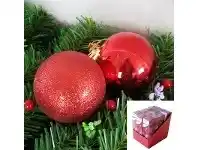 Christmas Baubles - Plum Red, 8 cm 4 pk