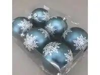 The Party People Shop Christmas Baubles - Night Blue, Snowflakes 6 pk offer