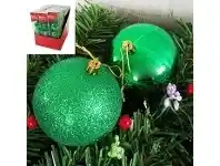 The Party People Shop Christmas Baubles - Plain, Green 4 pk offer