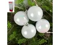 The Party People Shop Christmas Baubles - Plain, Pearl 10 pk offer