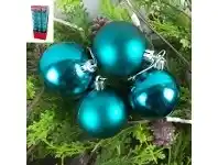 The Party People Shop Christmas Baubles - Plain, Teal Blue 8 pk offer