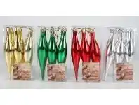 The Party People Shop Christmas Baubles - Finial 16 cm 6 pk, Assorted Colours offer