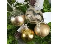 The Party People Shop Christmas Bauble - Glass, Gold Assorted offer