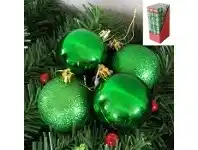 The Party People Shop Christmas Baubles - Glitter, Green 8 pk offer