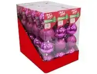 The Party People Shop Christmas Baubles - Glitter, Hot Pink 4 pk offer