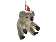 Christmas Ornament - Koala, Santa Hat