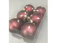 Christmas Baubles - Wine Red 6 pk