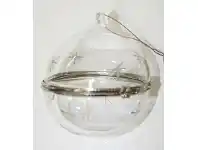 The Party People Shop Christmas Bauble - Glass, Photo/Gift Silver Trim offer