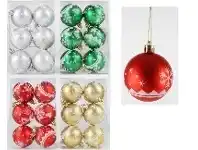 The Party People Shop Christmas Baubles - Glitter 6 pk Assorted Seasonal Colours offer