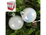 The Party People Shop Christmas Baubles - Plain, Pearl 4 pk offer