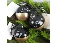 The Party People Shop Christmas Bauble - Glass, Gold & Black Assorted offer