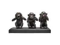 LivingStyles Veronese Cold Cast Bronze Coated Figurine, Three Wise Monkeys offer