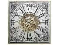 LivingStyles Gangdora Glass Sqaure Moving Gear Wall Clock, 82cm offer