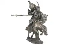 LivingStyles Veronese Cold Cast Bronze Coated Three Kingdom Legend Figurine, Zhao Yun offer