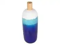 Acaya Reactive Ceramic Bottle Bud Vase, Small, Azure