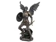 LivingStyles Veronese Cold Cast Bronze Coated Angel Figurine, St Michael the Archangel, Large offer