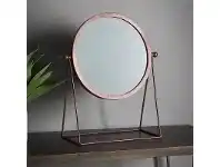 LivingStyles Wendy Metal Frame Table Top Mirror, Copper offer