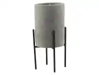 LivingStyles Moore Cement Candle Pot with Wax on Stand, Large offer