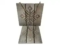 LivingStyles 2 Piece Wooden Tribal Symbol Pattern Wall Art Set offer