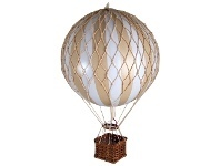 LivingStyles Floating The Skies Hot Air Balloon Model, White / Ivory offer