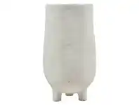 LivingStyles Frankie Ceramic Footed Decor Vase, Medium, White offer