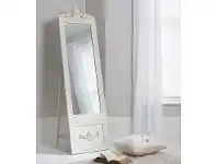 LivingStyles Bethany Vintage Cheval Mirror, 192cm, Distressed Cream offer