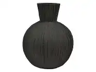 LivingStyles Noir Ceramic Decor Vase, Medium, Black offer