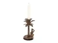 LivingStyles Monkey & Palm II Brass Candle Holder, Brown offer