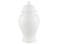 LivingStyles Salvador Ceramic Temple Jar, Large, White offer