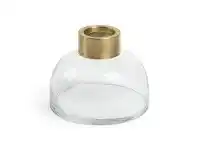 LivingStyles Hines Glass Squat Bud Vase, Meidum, Clear offer