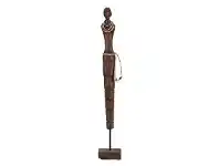 LivingStyles Monaro Hand Carved Mango Wood Tribal Lady Sculpture, No.2 offer