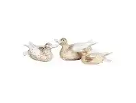 LivingStyles Forni 3 Piece Hand Carved Wooden Duck Sculpture Set offer