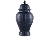 LivingStyles Salvador Ceramic Temple Jar, Large, Navy offer