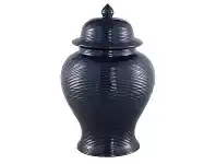 LivingStyles Salvador Ceramic Temple Jar, Medium, Navy offer