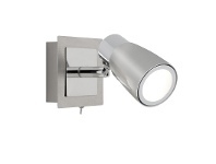 LivingStyles Alecia Metal LED Wall Spotlight with Switch, Brushded Chrome offer