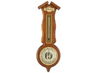LivingStyles Cobb & Co. Roof Style Barometer & Thermometer, Satin Oak offer