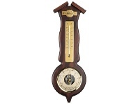 LivingStyles Cobb & Co. Roof Style Barometer & Thermometer, Satin Walnut offer